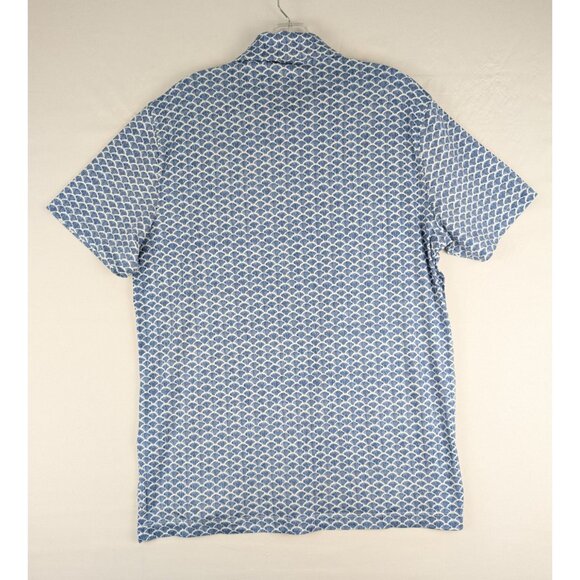 Tailor Vintage Shirt Mens Medium Blue Golf Polo Surf The Web Shells Pattern - Picture 9 of 10